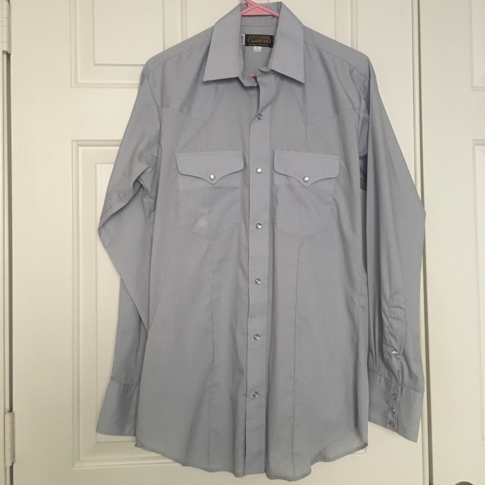 Men's Western Shirt in Gray - M